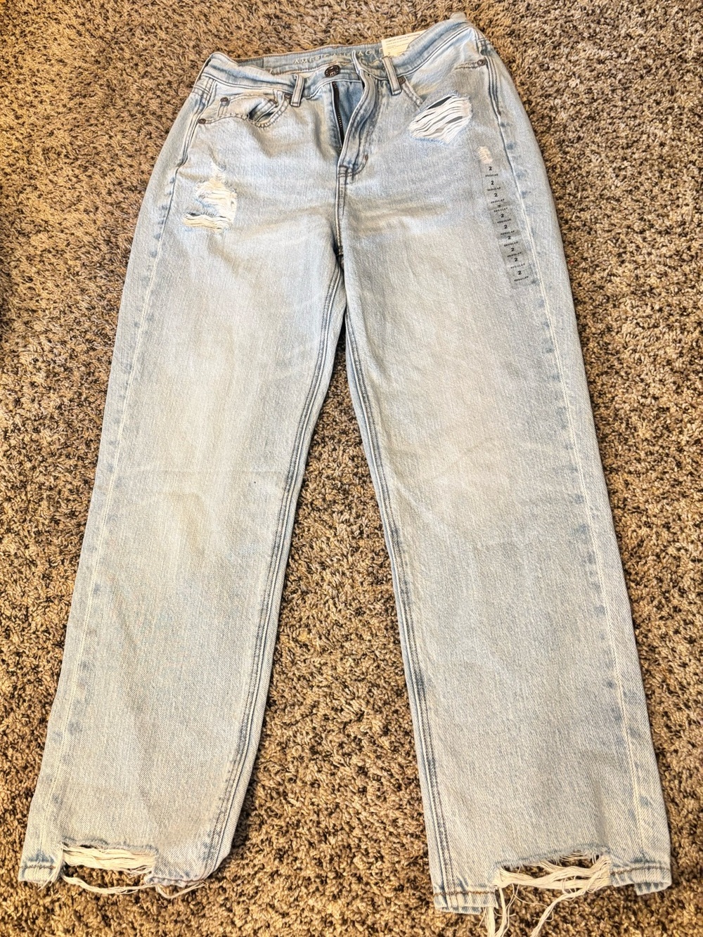 American Eagle Outfitters Light Blue Distressed Boyfriend Jeans (2 Pair/Size 2)